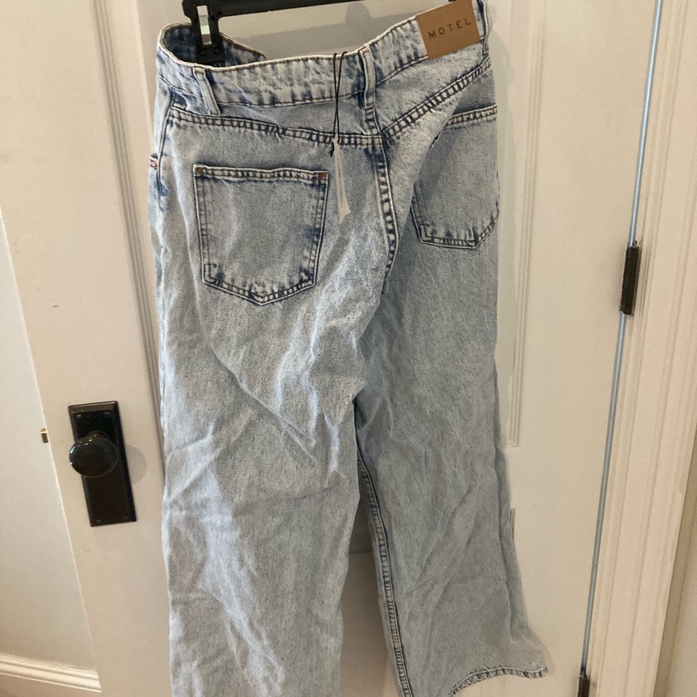 Motel Rocks Light Blue Straight Leg Jeans